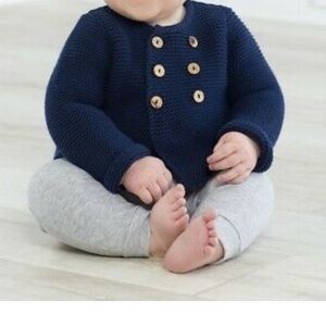 MUD PIE NAVY BLUE BUTTON CARDIGAN BOY 9-12 MONTHS NWT